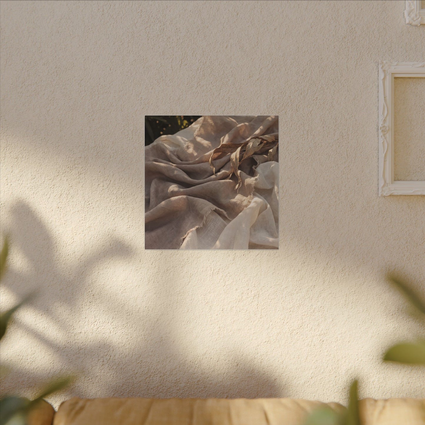 Silk Drape Summer Canvas Art | Japandi Neutral Design