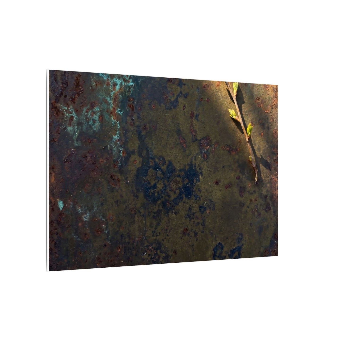 Golden Hour Rust Patina Canvas Art - Dark Japandi Ma