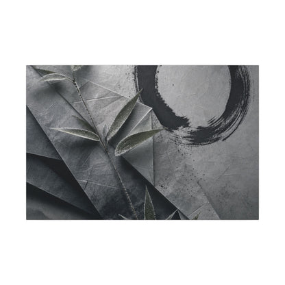 Winter Paper Fold Enso Canvas Art | Serene Decor