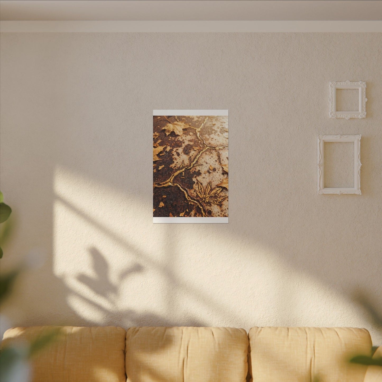 Kintsugi Rust Patina in Golden Hour | Gold Vein Canvas Art