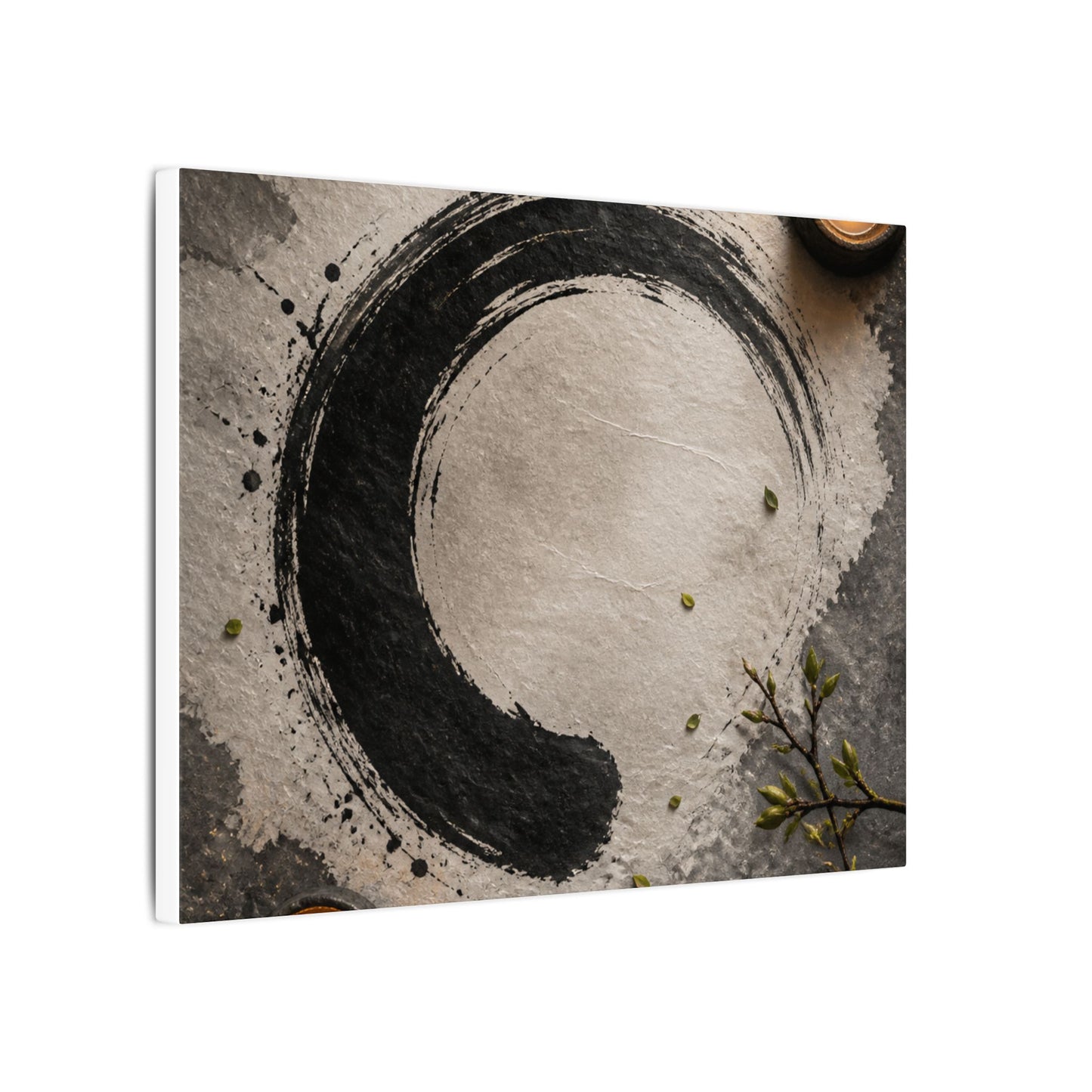 Candlelight Ink Brushstroke Canvas Art - Zen Ma