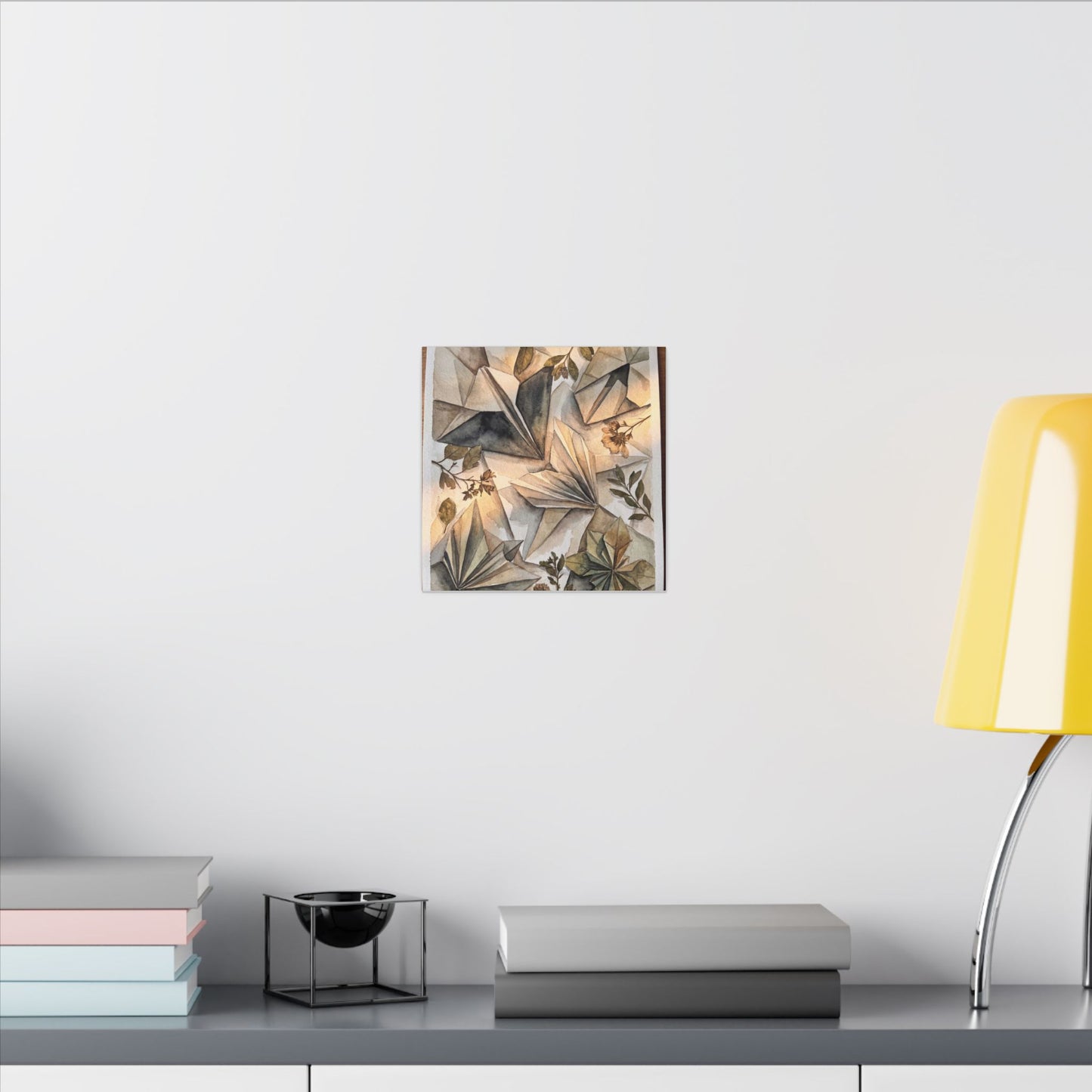 Golden Hour Paper Fold Canvas Art - Japandi Seijaku