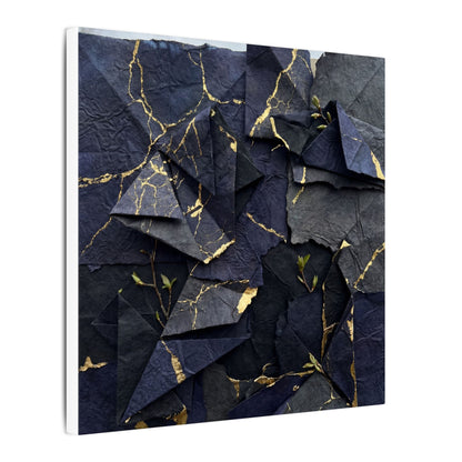 Beautiful Paper Fold Canvas Art - Crackle Gold Kintsugi