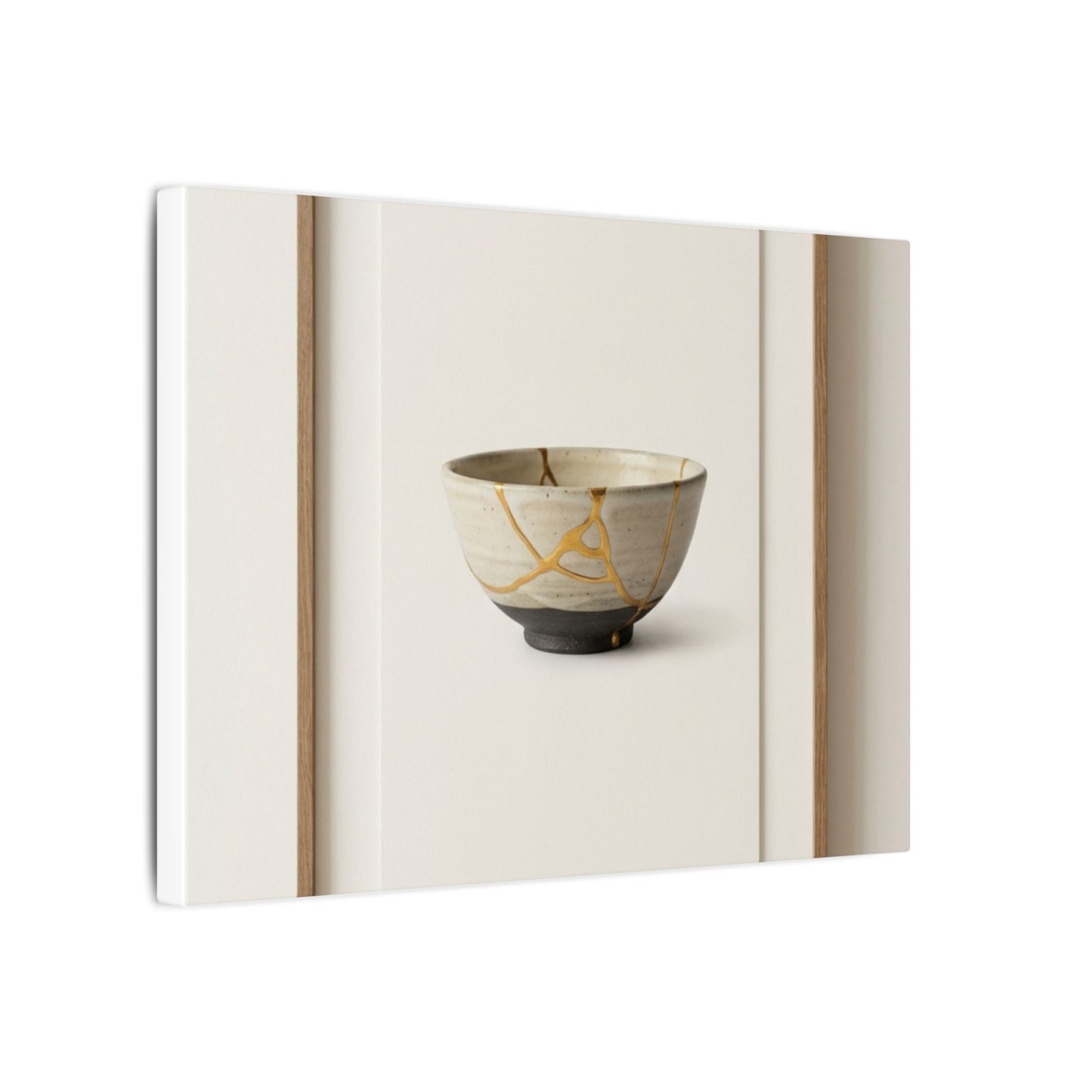 Kintsugi Charcoal Canvas Art