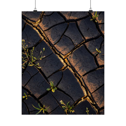 Cracked Earth Gold Vein Wall Art Print | Philosophical Kintsugi Art