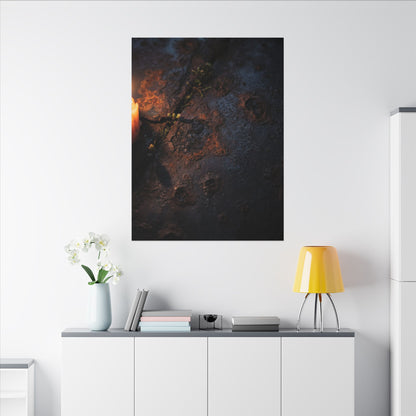 Candlelight Rust Patina Canvas Art - Dark Japandi Ma