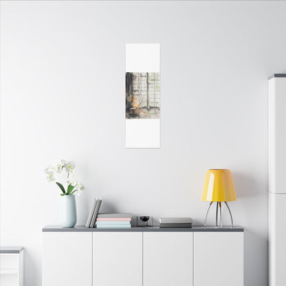 Shoji Screen Canvas Art | Spring Japandi Watercolor Art