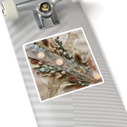Dried Flowers Texture Sticker | Elegant Japandi Art Art Print