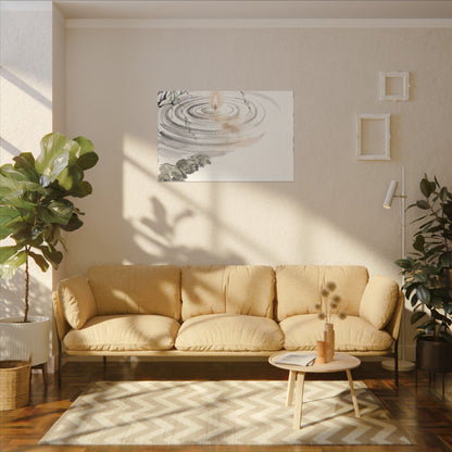 Water Ripple Sumi E Canvas Art | Tranquil Zen Art