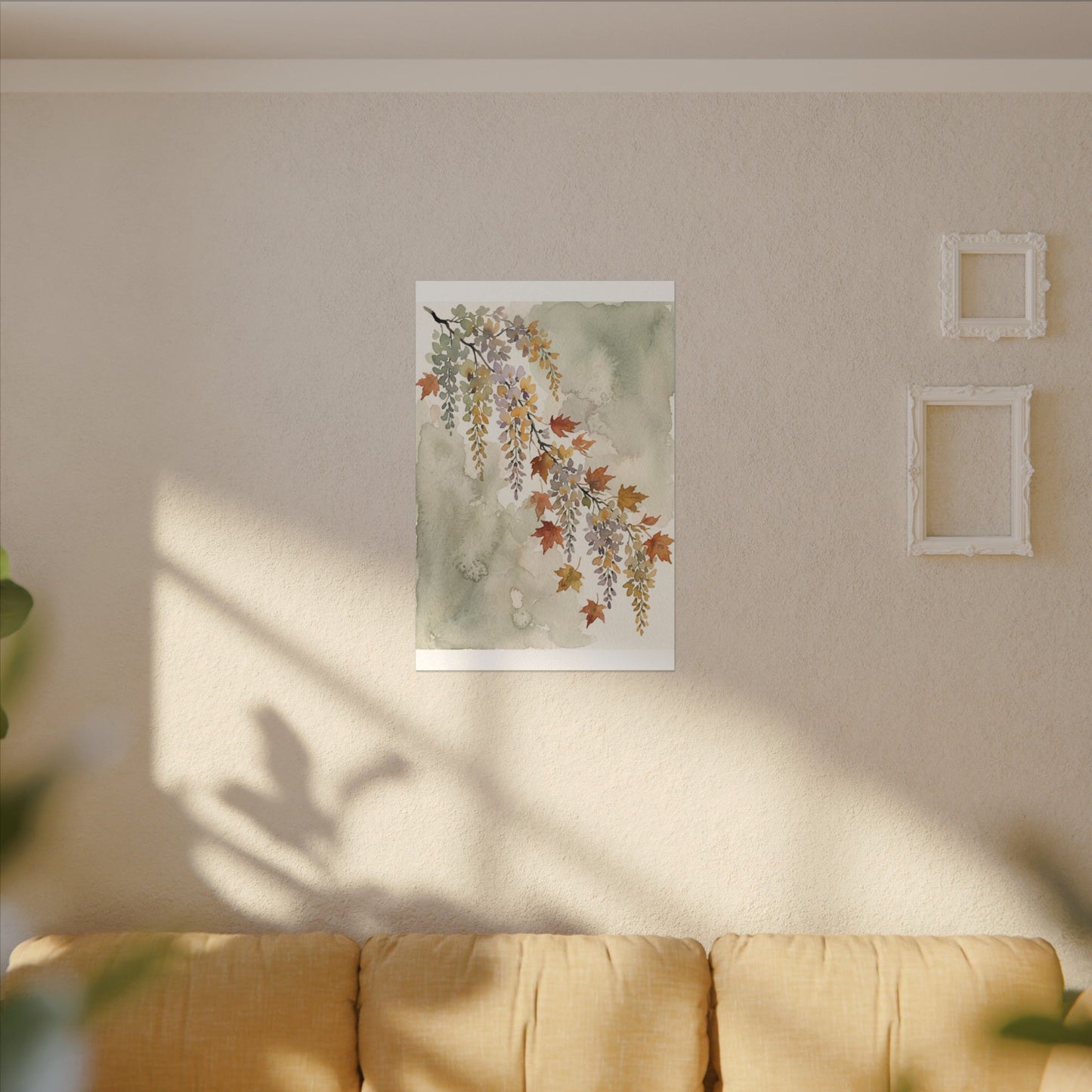 Ma Wisteria Canvas Art - Japandi Watercolor