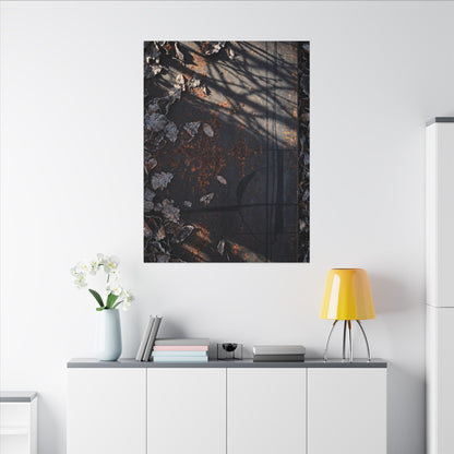Shibui Rust Patina Canvas Art - Dark Japandi Charcoal Ink