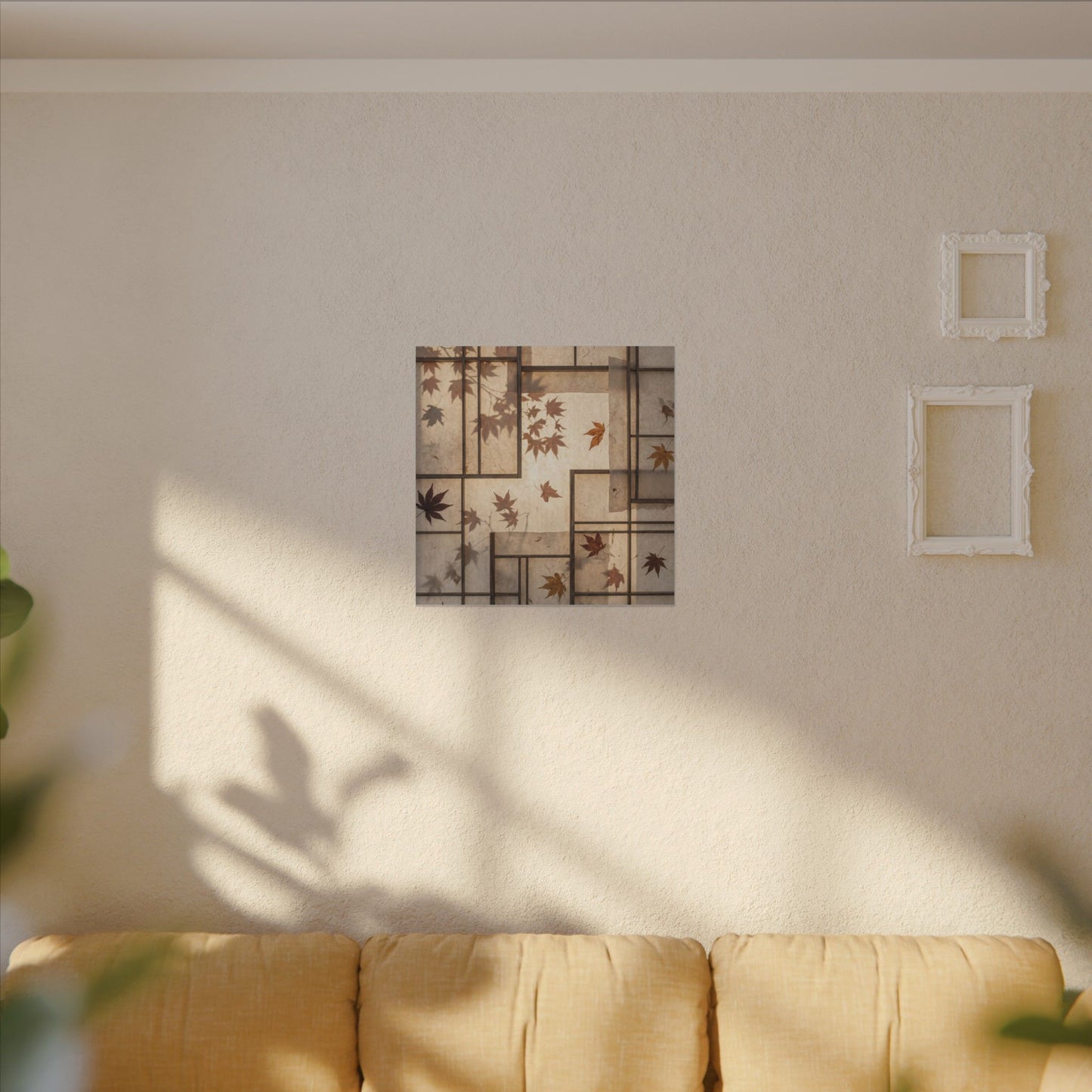 Shoji Screen Japanese Pattern Canvas Art | Neutral Japandi Art