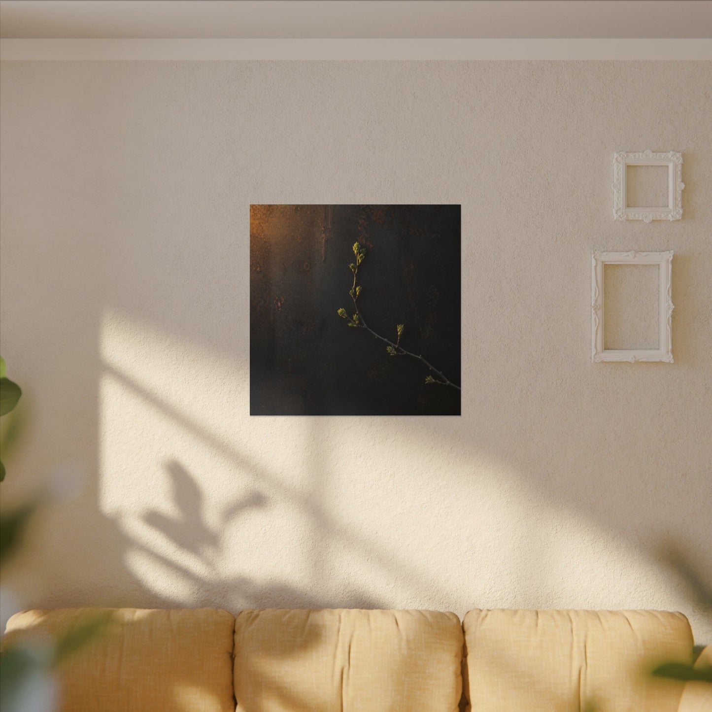 Dark Japandi Rust Patina in Golden Hour | Moody Minimal Canvas Art