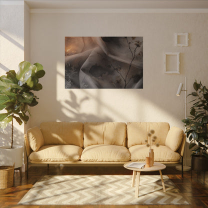 Japandi Silk Drape in Candlelight | Watercolor Canvas Art