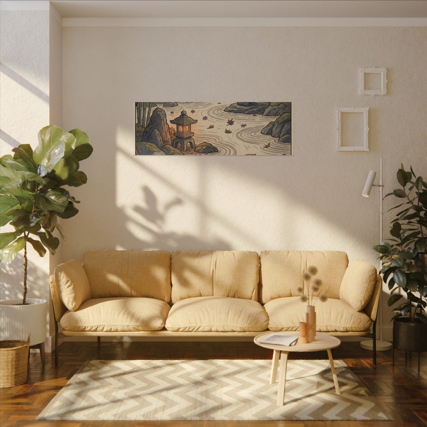 Rock Garden Autumn Canvas Art | Zen Serene Design