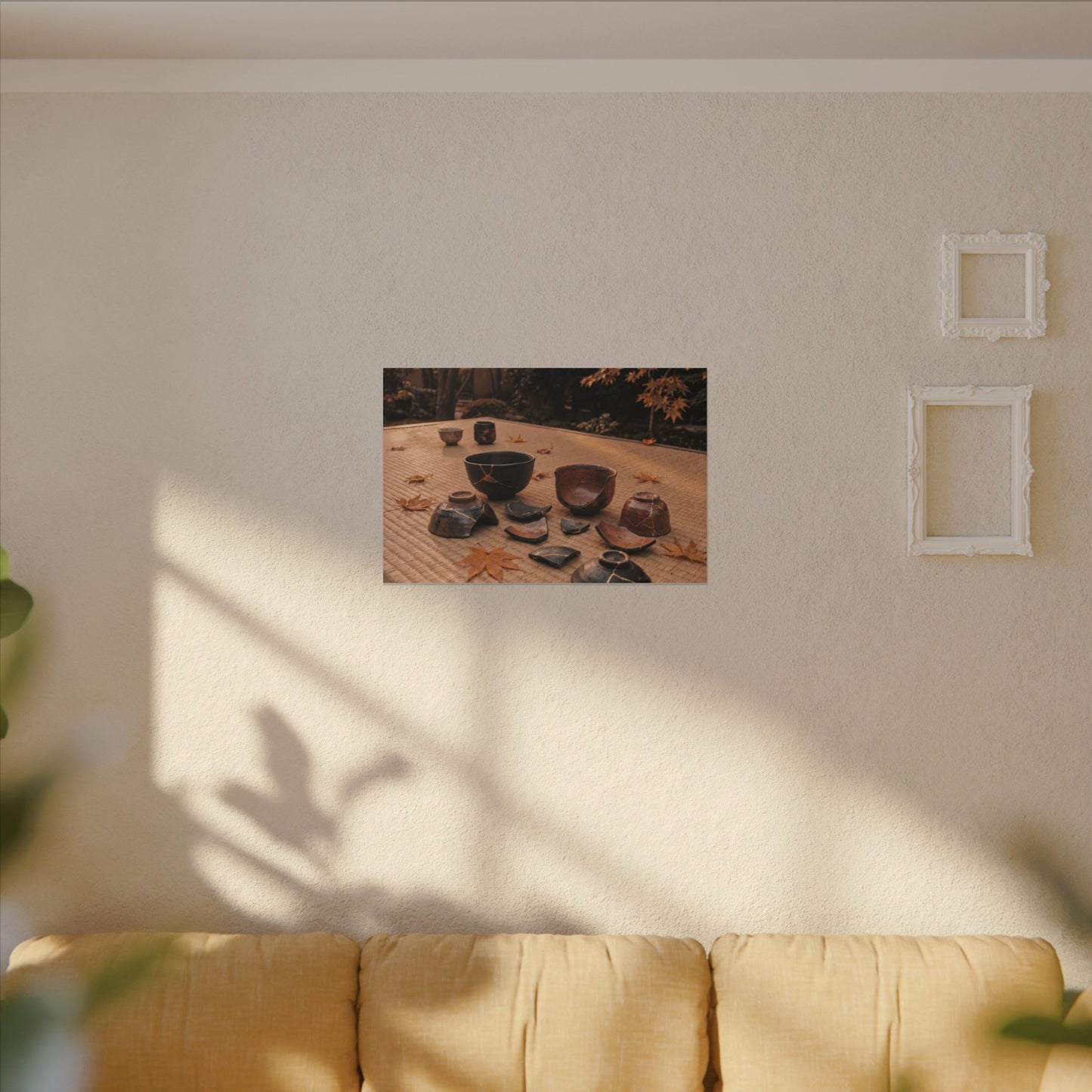 Golden Hour Tea Ceremony Canvas Art - Kintsugi Shibui