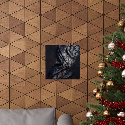 Dark Japandi Silk Drape in Dappled | Dark Texture Wall Art Print