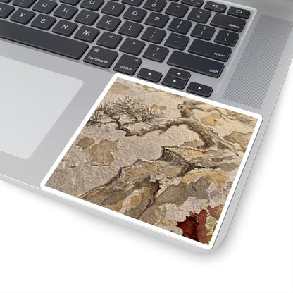 Japandi Pine Tree in Golden Hour | Japanese Pattern Sticker