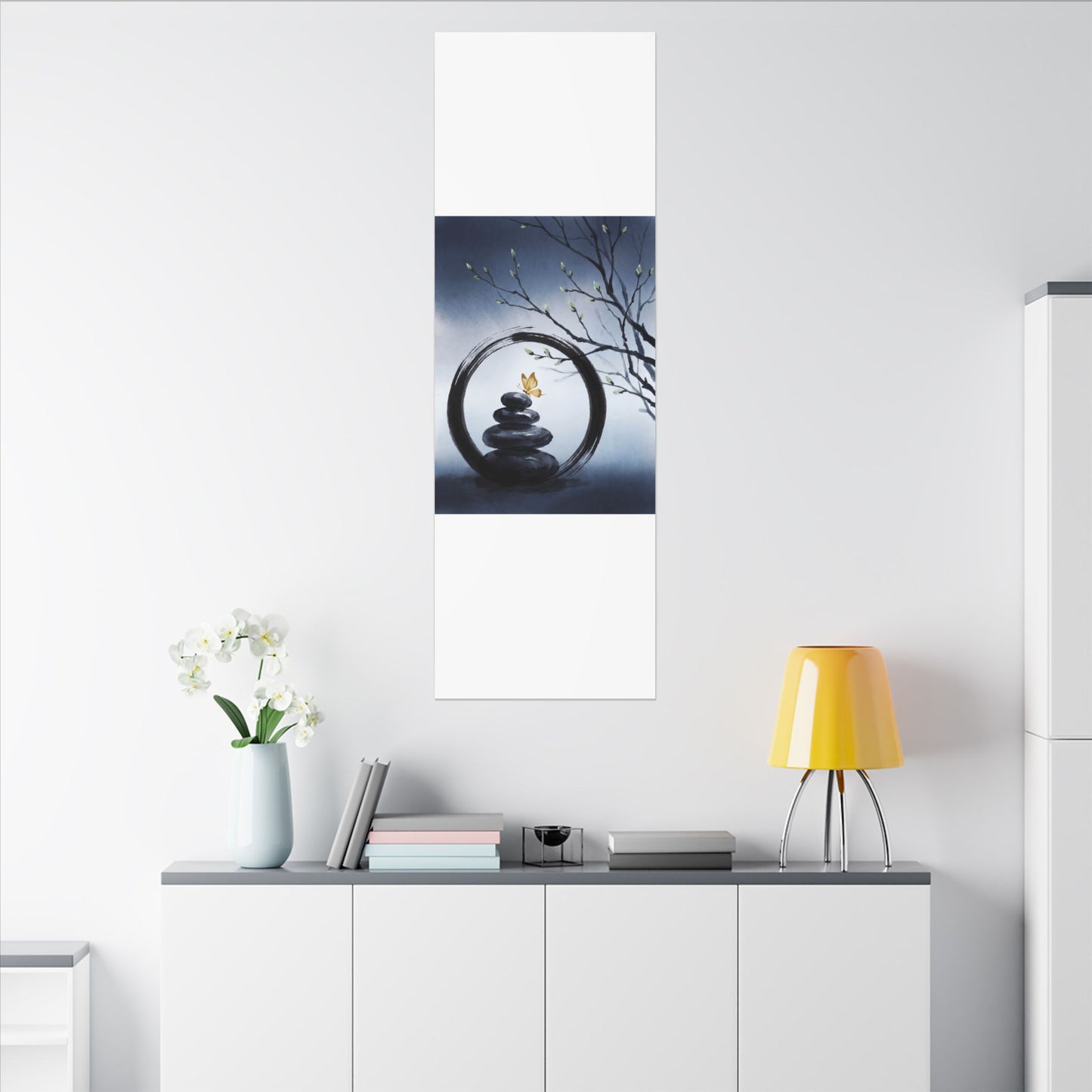 River Stones Spring Canvas Art | Zen Peaceful Design