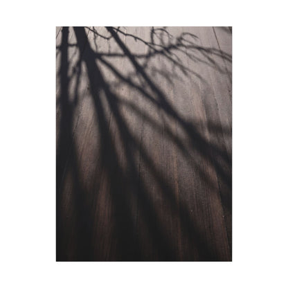 Dark Japandi Shadow Play in Dawn | Moody Minimal Canvas Art