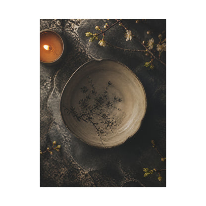 Ceramic Bowl Spring Canvas Art | Japandi Earthy Design