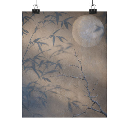 Seijaku Shadow Play Wall Art Print - Japandi Japanese Pattern