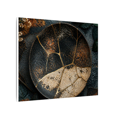 Kintsugi Rust Patina in Dawn | Gold Repair Canvas Art