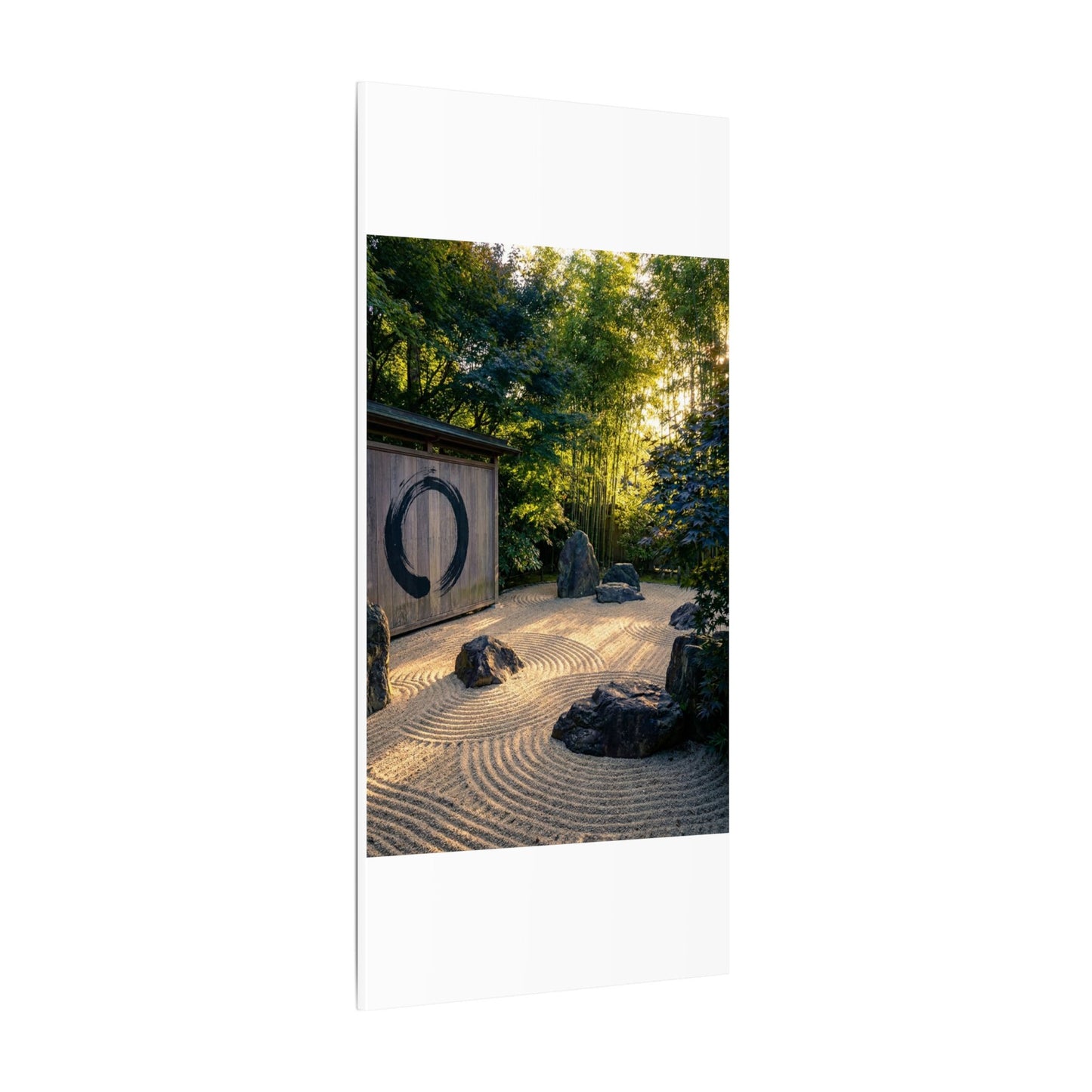 Rock Garden Enso Canvas Art | Tranquil Zen Art