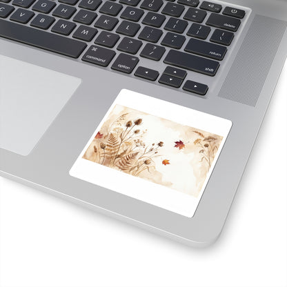 Dried Flowers Autumn Sticker | Japandi Earthy Design
