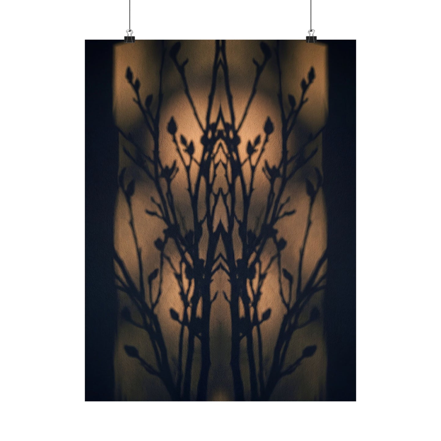 Golden Hour Shadow Play Wall Art Print - Dark Japandi Seijaku