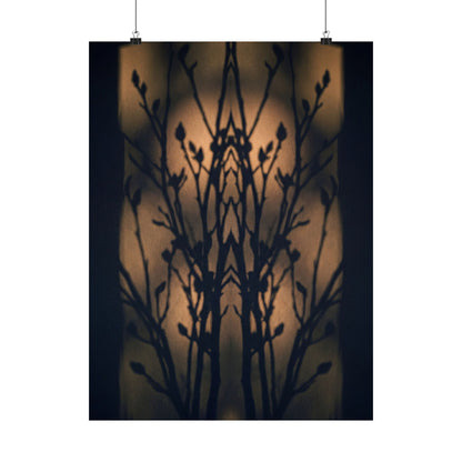 Golden Hour Shadow Play Wall Art Print - Dark Japandi Seijaku