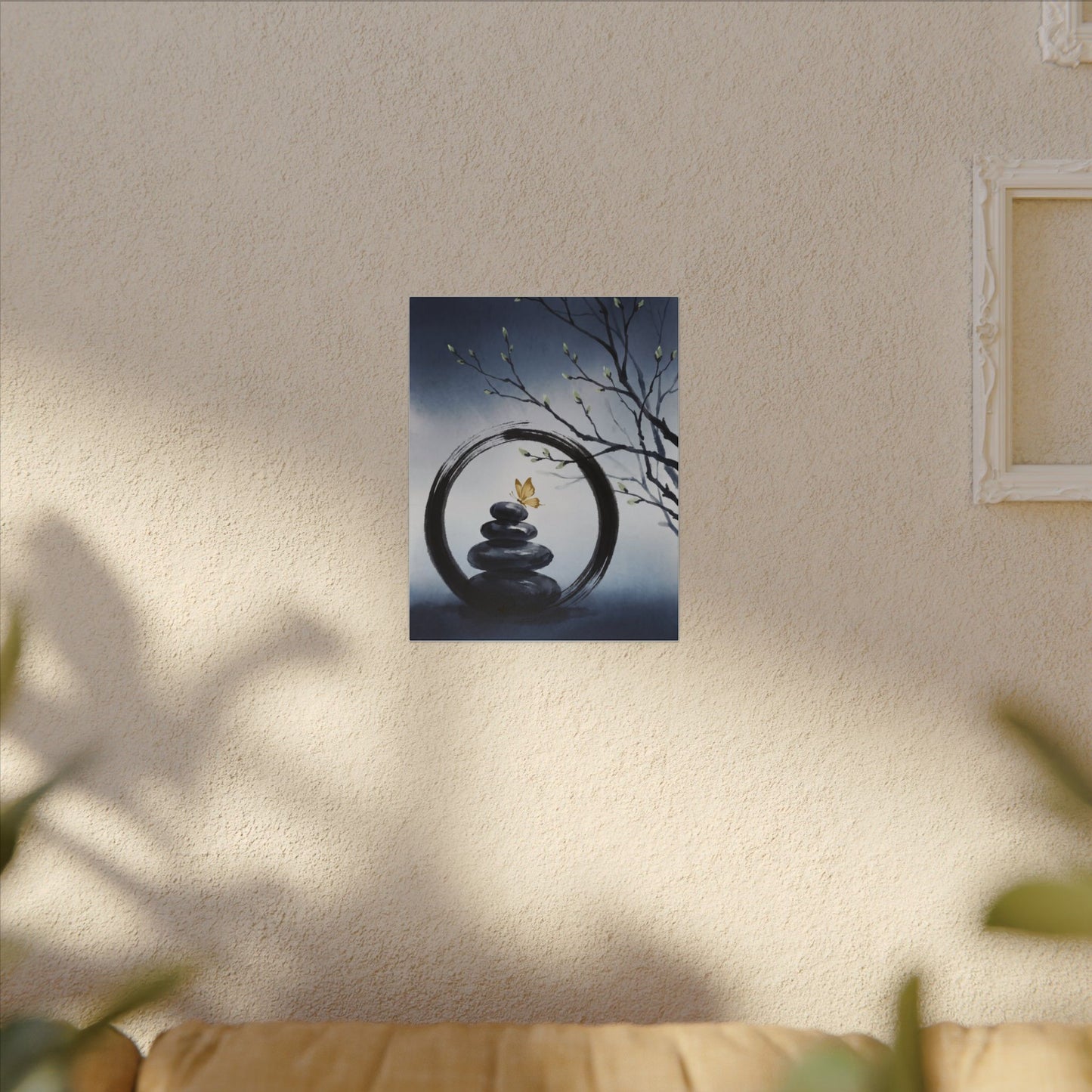 River Stones Spring Canvas Art | Zen Peaceful Design