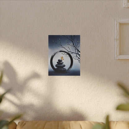 River Stones Spring Canvas Art | Zen Peaceful Design