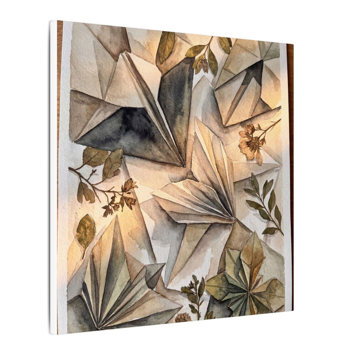 Golden Hour Paper Fold Canvas Art - Japandi Seijaku