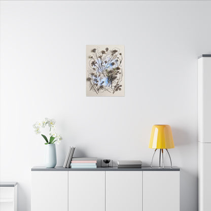 Dried Flowers Minimal Line Canvas Art | Elegant Japandi Art