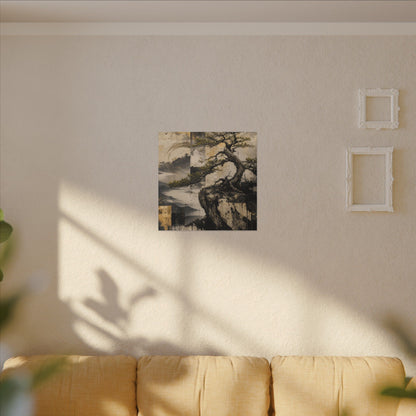 Golden Hour Pine Tree Canvas Art - Japandi Datsuzoku
