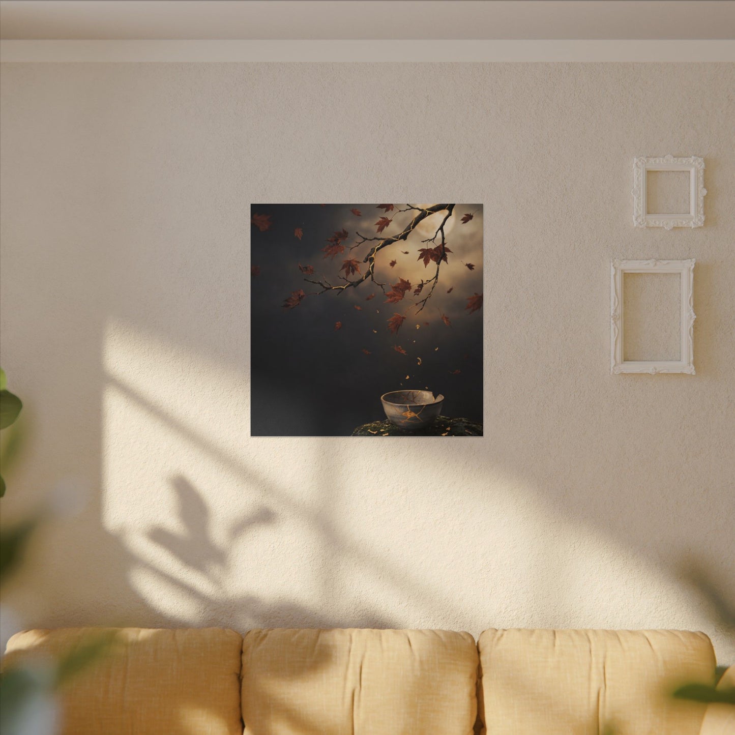 Moonlit Garden Gold Repair Canvas Art | Beautiful Kintsugi Art