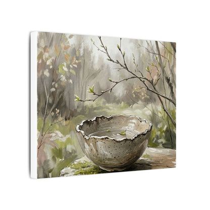 Japandi Ceramic Bowl in Overcast | Minimal Line Canvas Art
