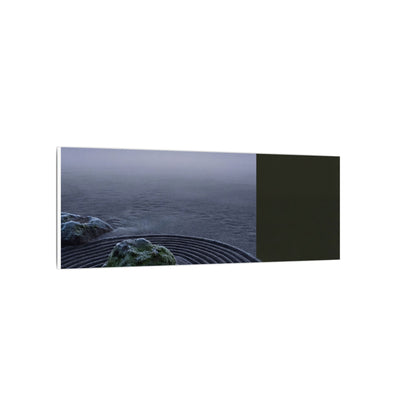 Ma Rock Garden Canvas Art - Dark Japandi Moody Minimal