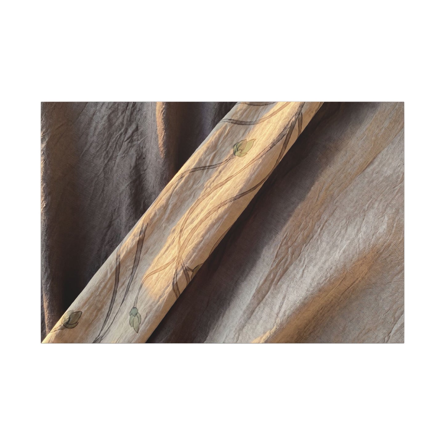 Warm Silk Drape Canvas Art - Japanese Pattern Japandi