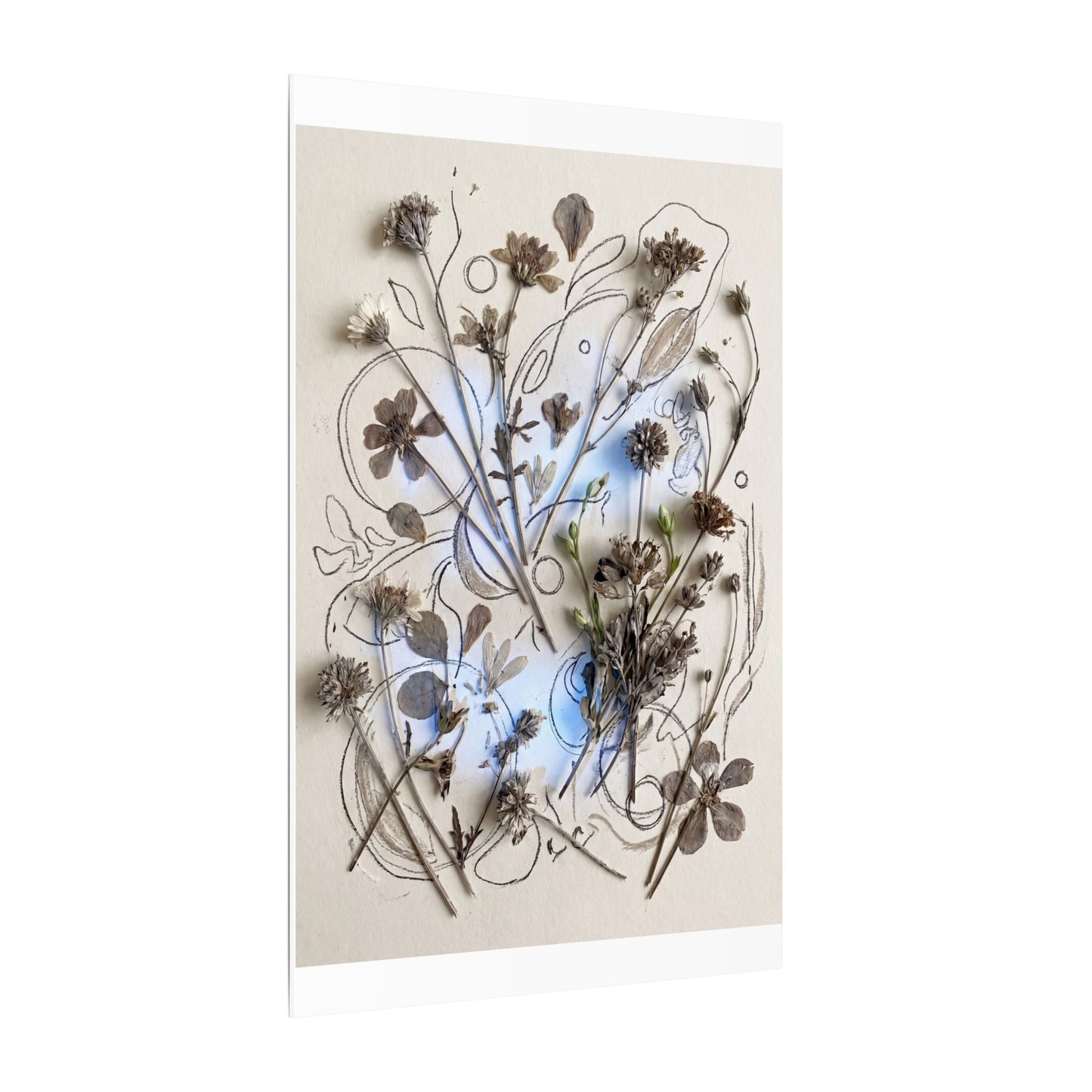 Dried Flowers Minimal Line Canvas Art | Elegant Japandi Art