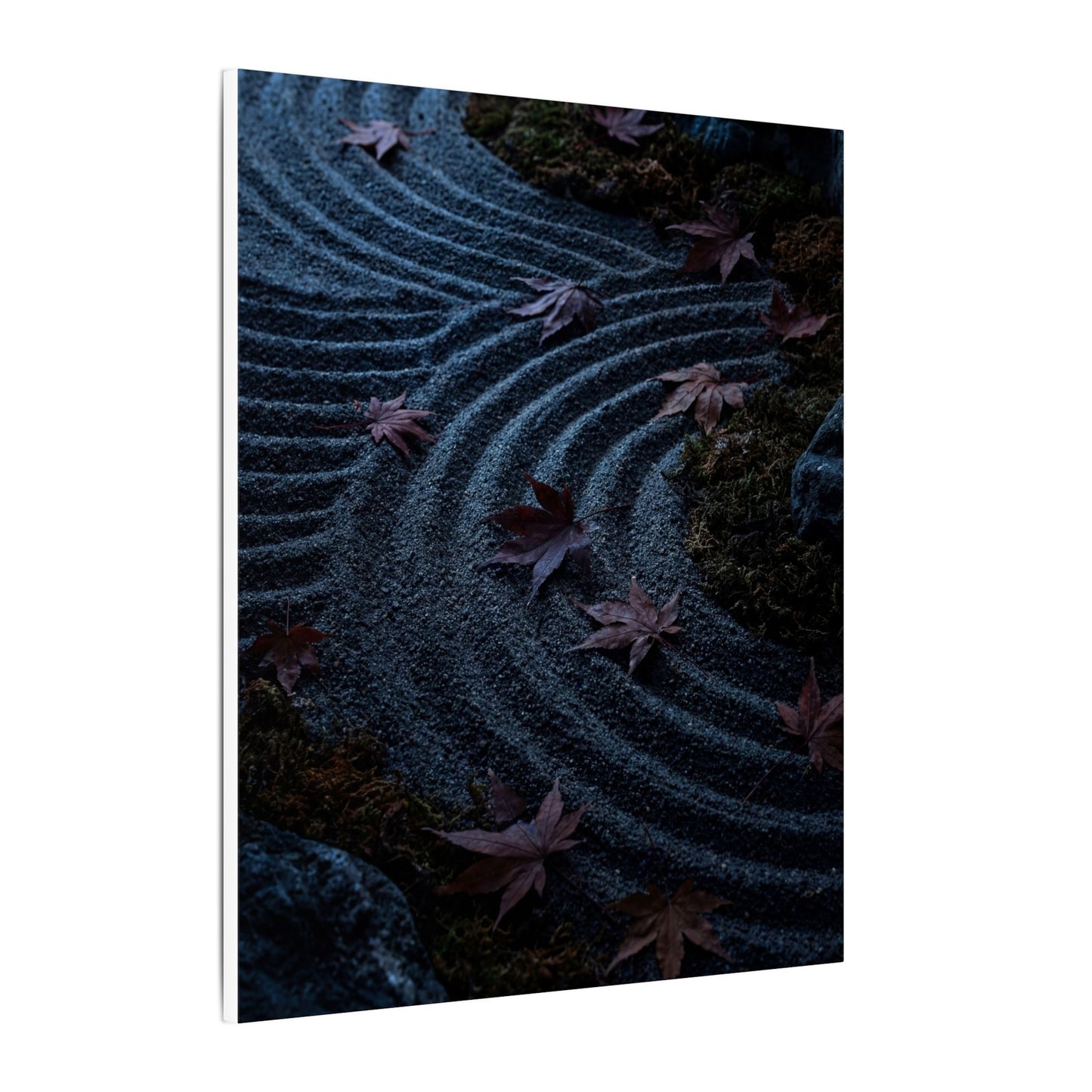 Rock Garden Canvas Art | Autumn Dark Japandi Dark Texture Art