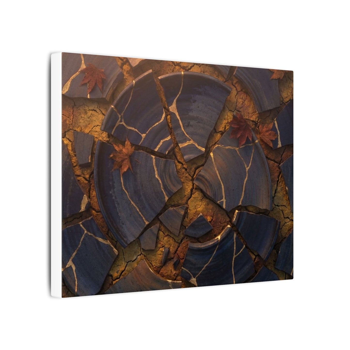 Autumn Cracked Earth Gold Repair Canvas Art | Philosophical Decor