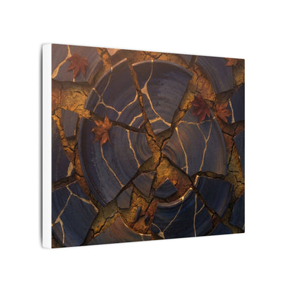Autumn Cracked Earth Gold Repair Canvas Art | Philosophical Decor