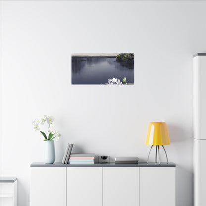 Lotus Flower Karesansui Canvas Art | Tranquil Zen Art