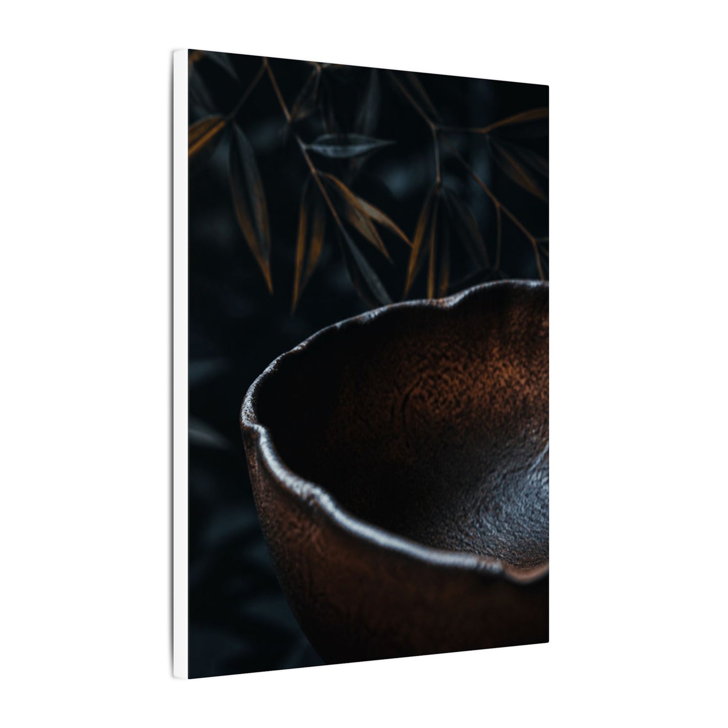 Luxurious Ceramic Bowl Canvas Art - Shadow Zen Dark Japandi