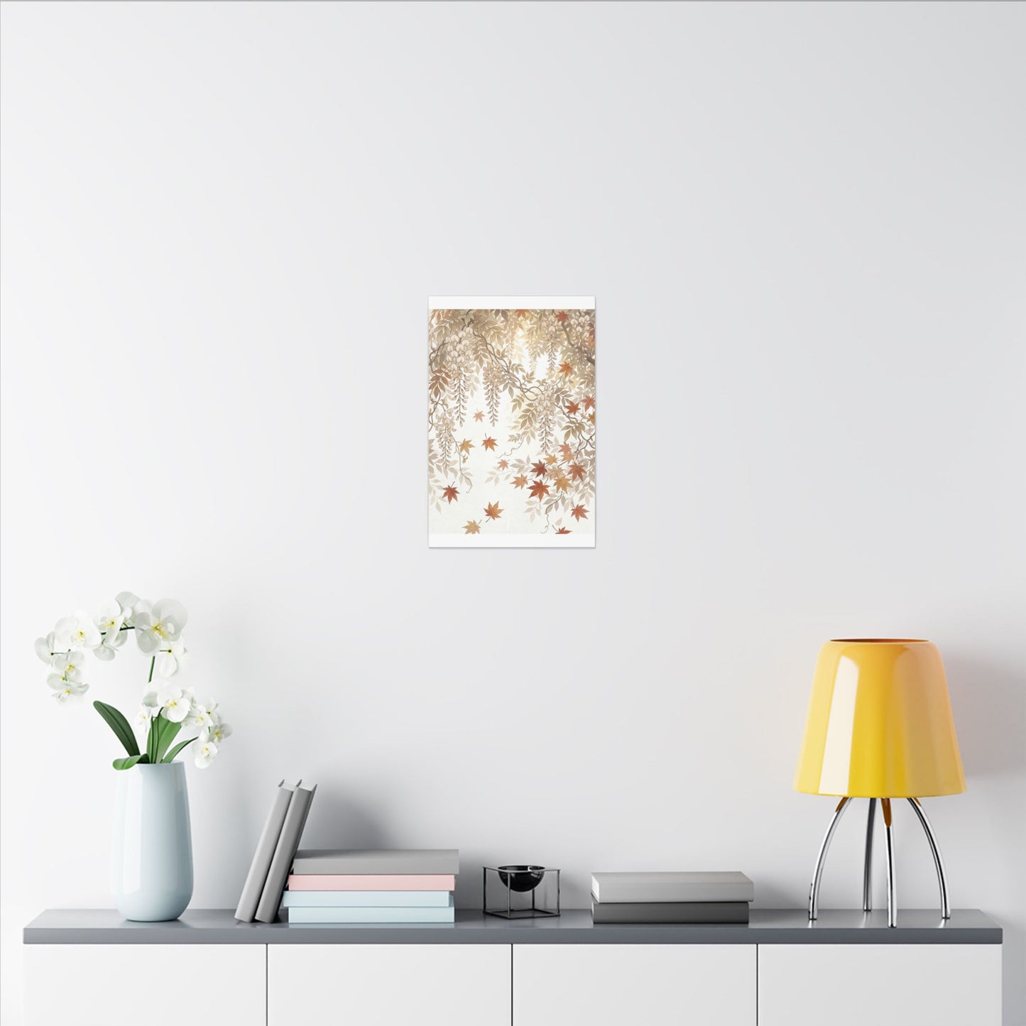 Shibui Wisteria Canvas Art - Japandi Japanese Pattern