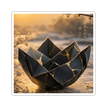 Kintsugi Paper Fold in Golden Hour | Gold Repair Sticker