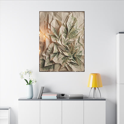 Japandi Paper Fold in Candlelight | Texture Canvas Art