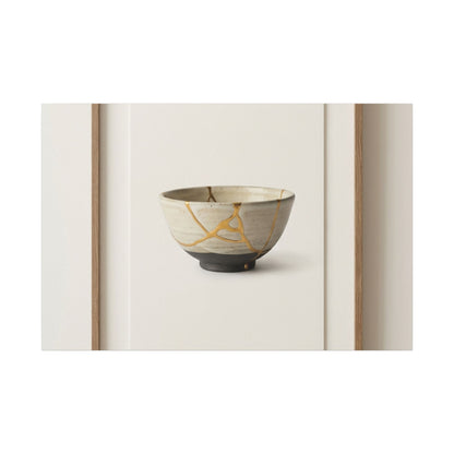 Kintsugi Charcoal Canvas Art